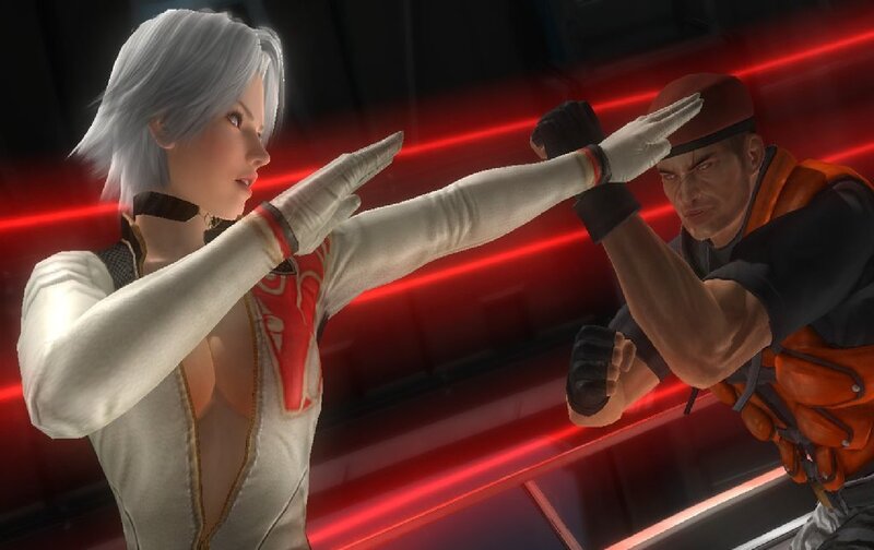 Two Fighters in Combat — White, Intense