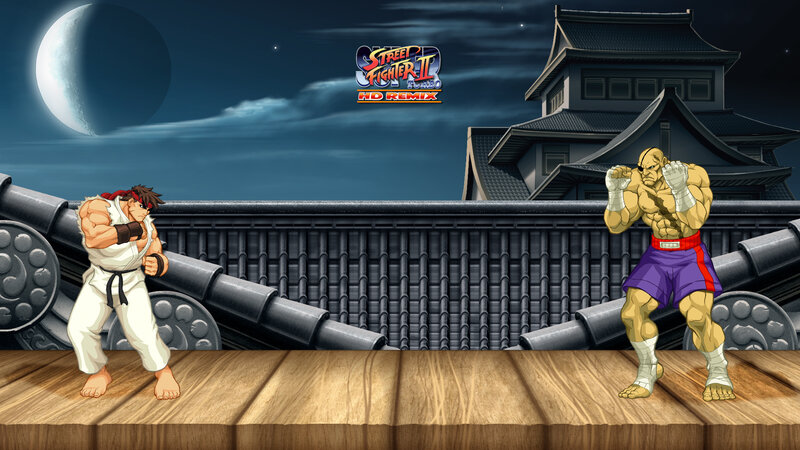 Two Fighters on a Platform