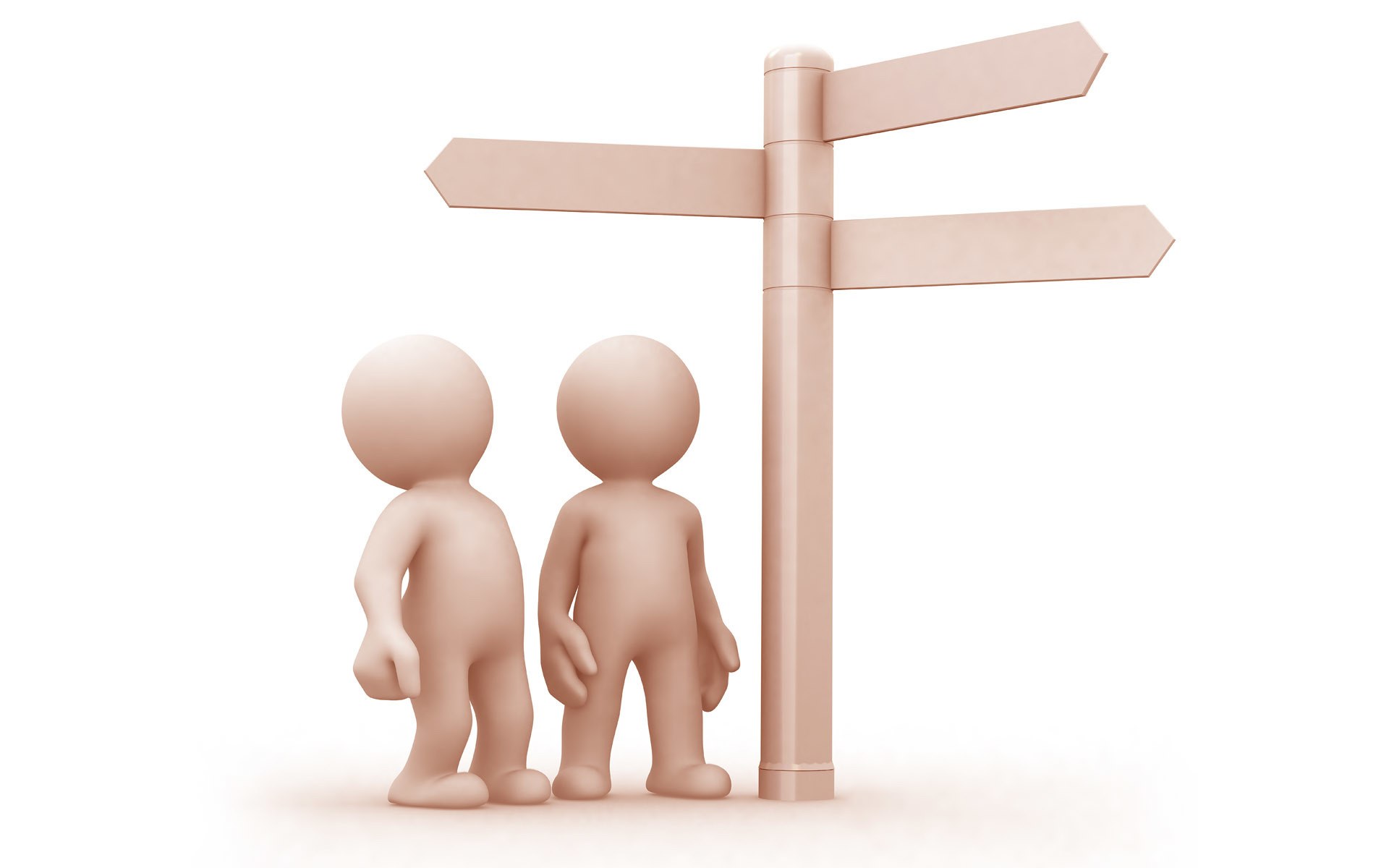 two figures at a signpost