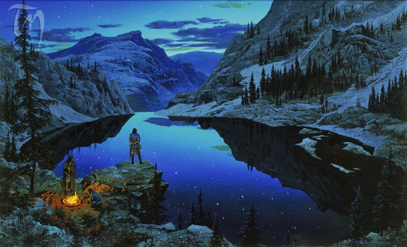 Two Figures by Campfire