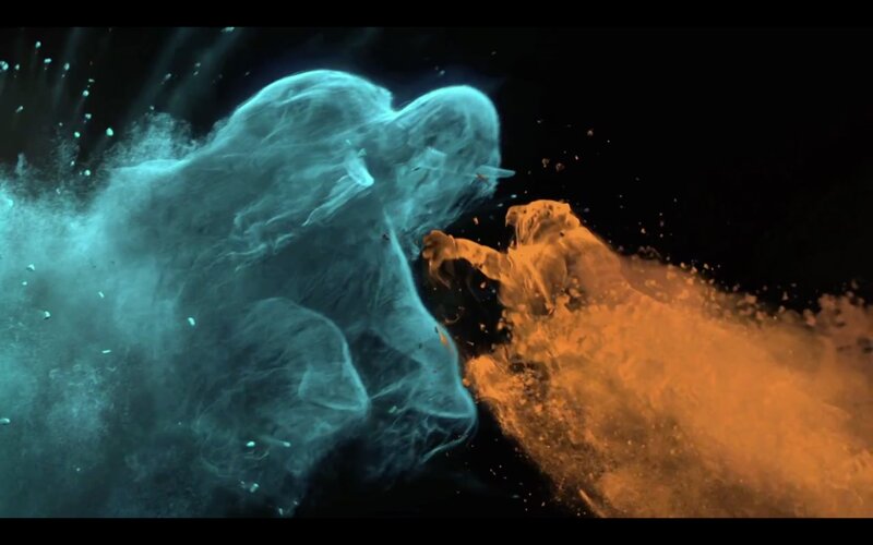 Two Figures Colliding