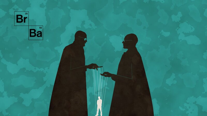 Two Figures Controlling Puppet