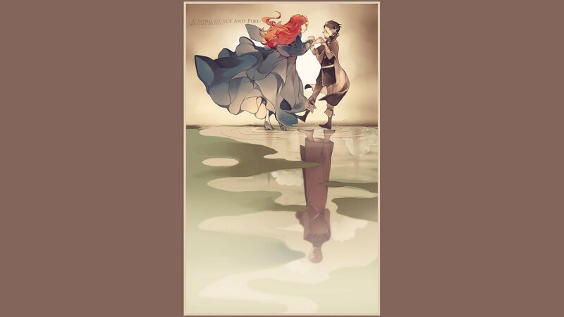 Two Figures Dancing — Blue