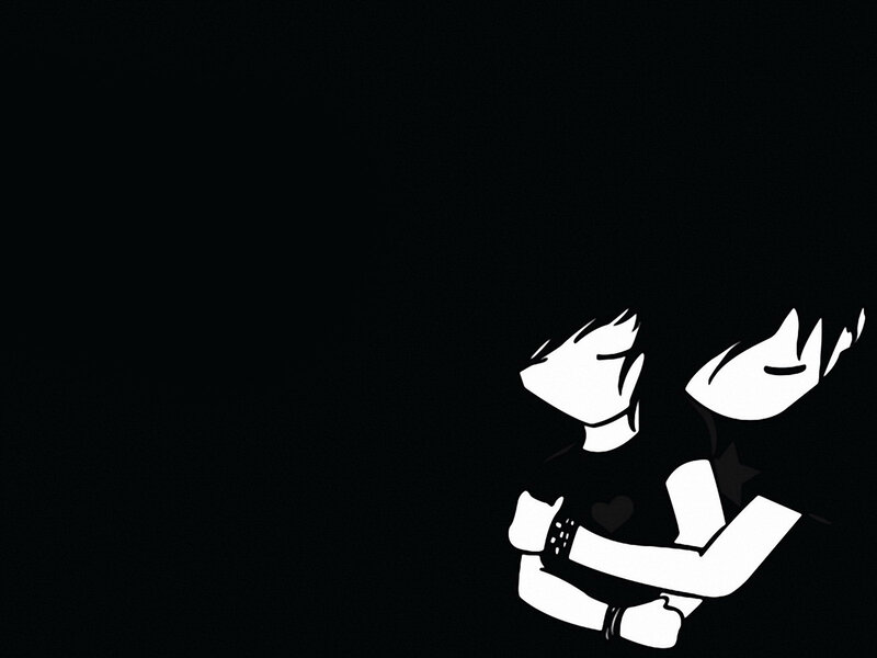 two figures embracing