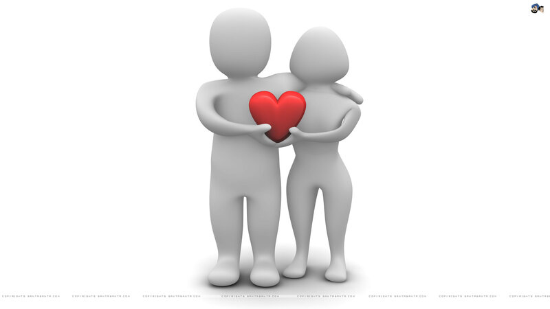 Two Figures Holding Heart