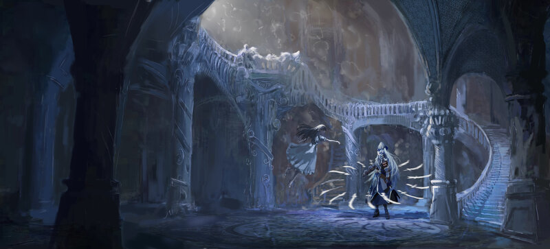 Two Figures in a Castle