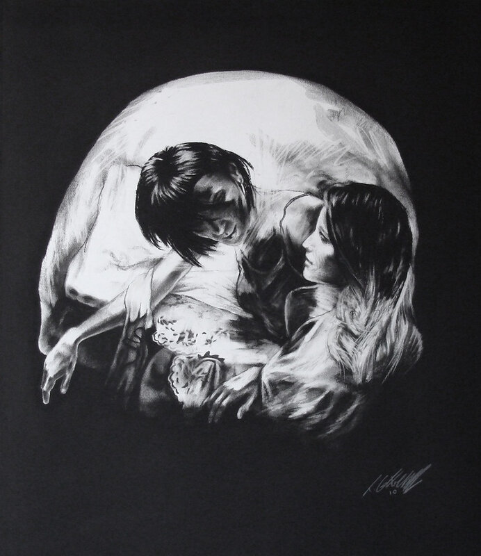 Two figures in a circle