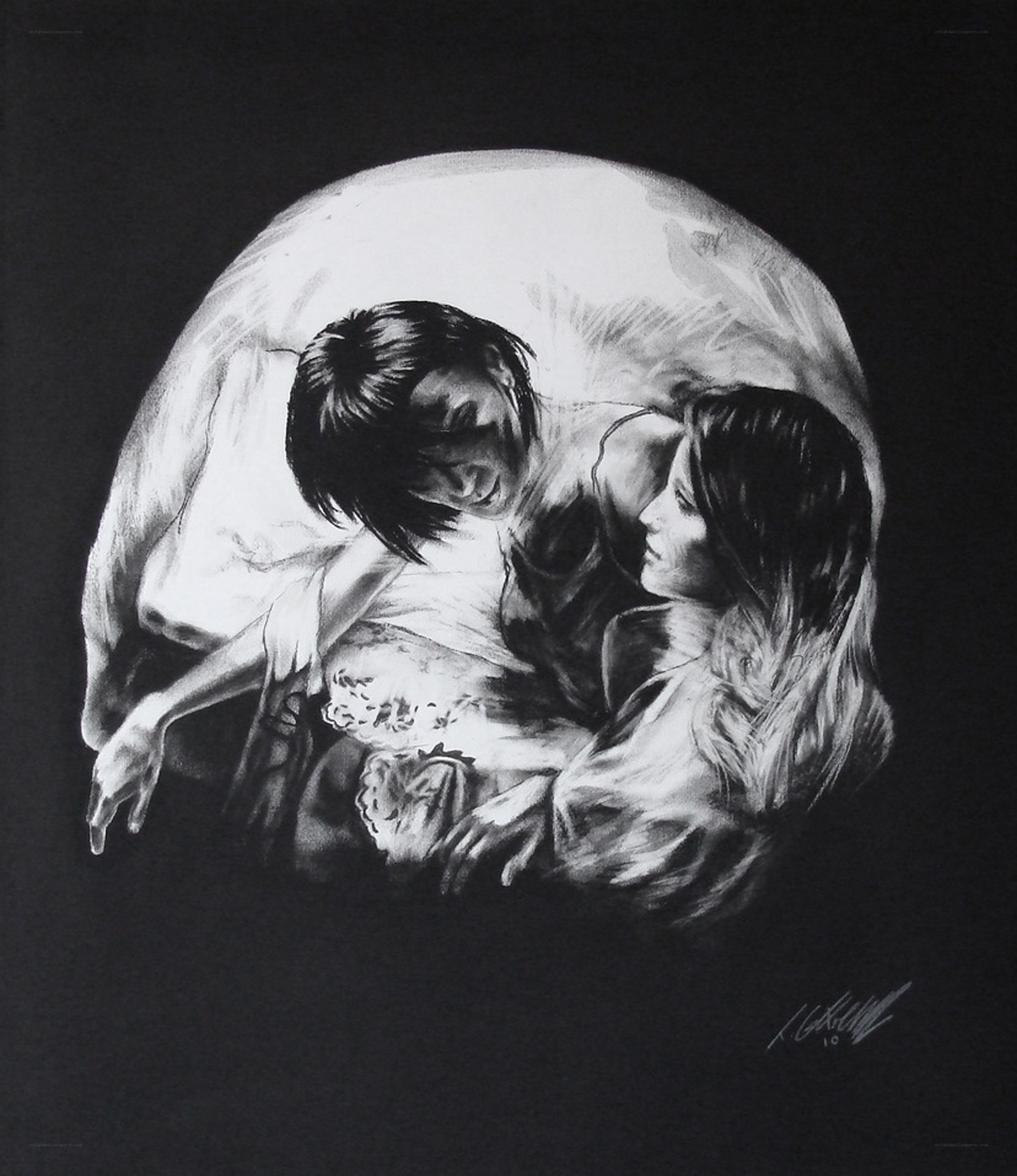 Two figures in a circle