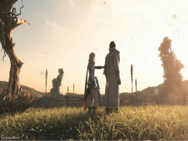 Two Figures in a Field — Yellow