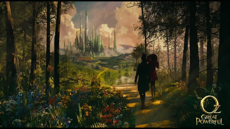 Two Figures in a Forest — Green, Dramatic