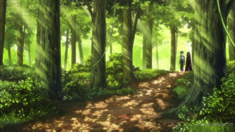Two Figures in a Forest — Green, Serene, Morning