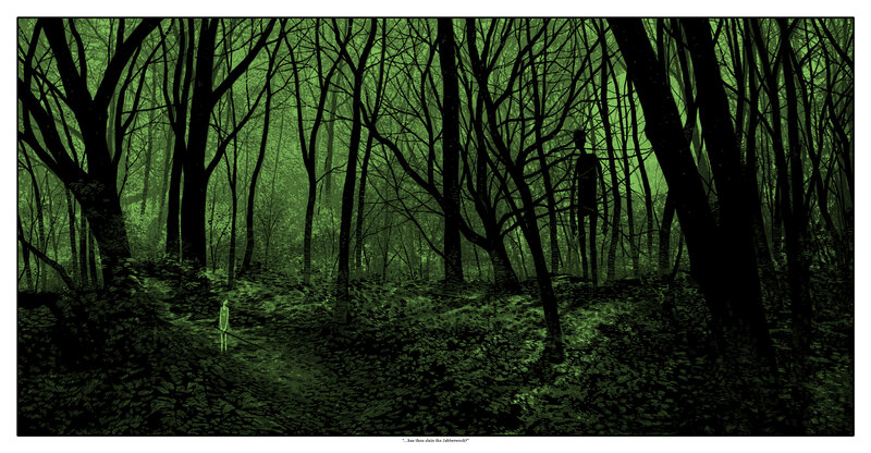 Two Figures in a Forest — Green