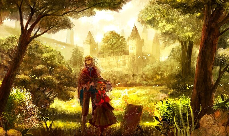 Two Figures in a Forest — Yellow