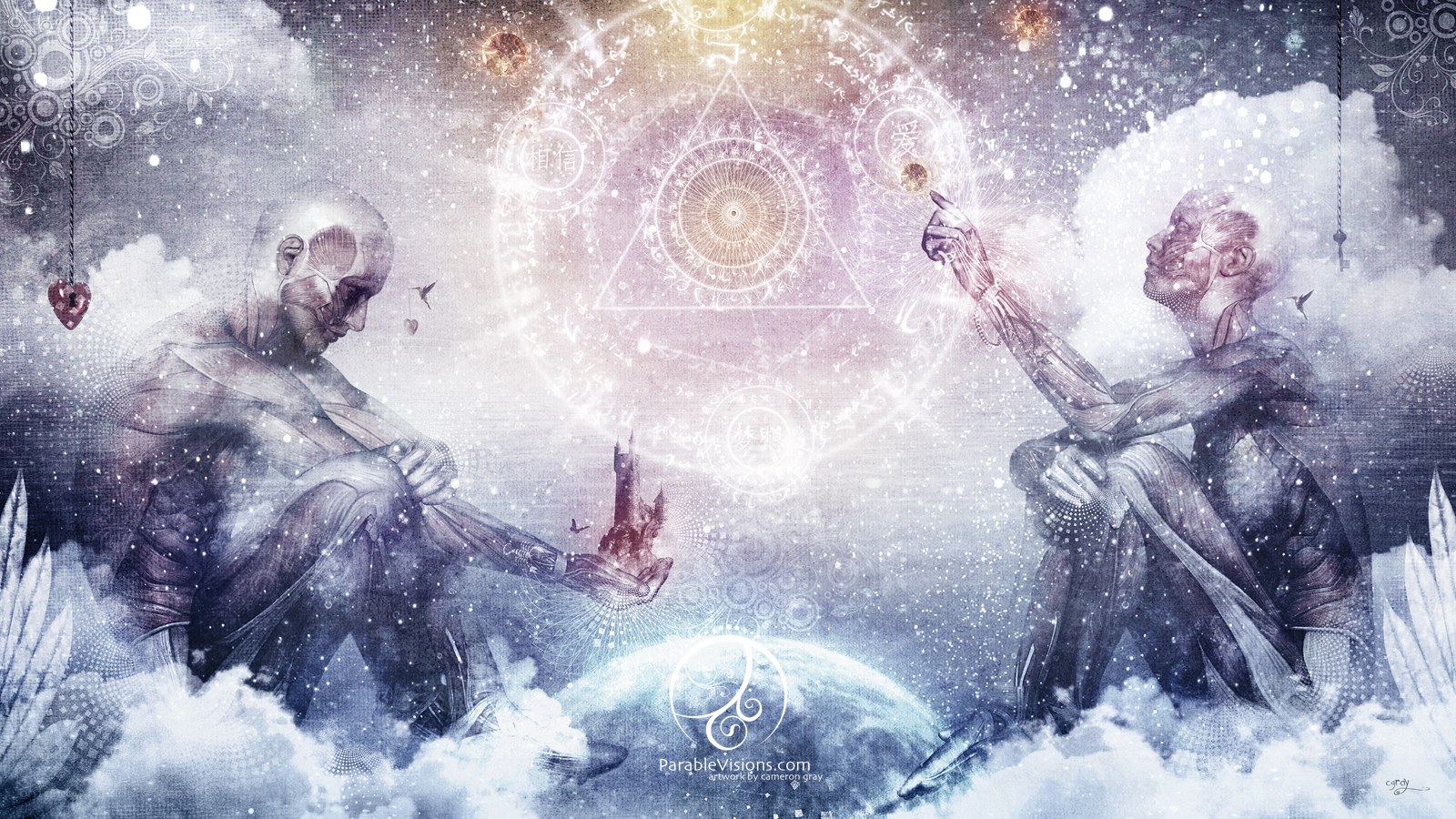 Two figures in a mystical realm