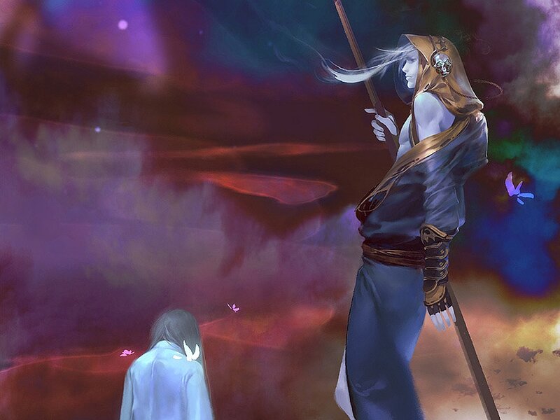 Two Figures in a Nebula