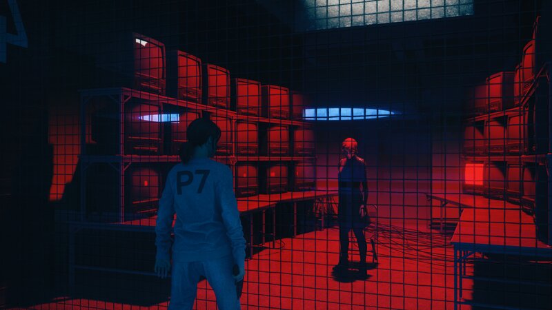 Two Figures in a Room — Red