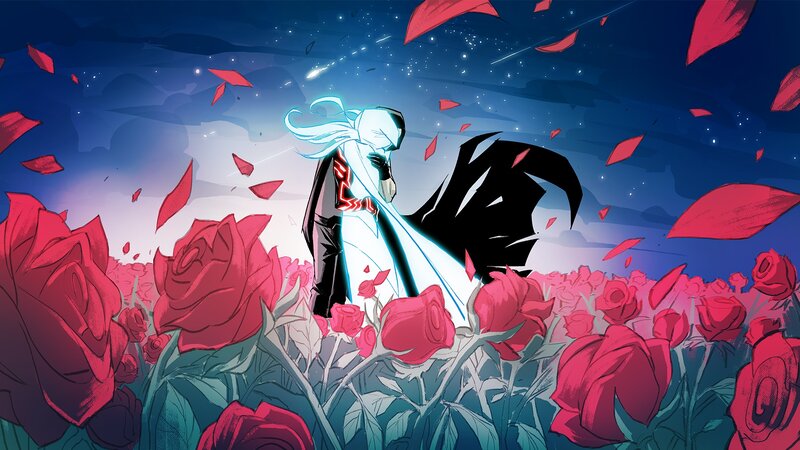 Two Figures in a Rose Field