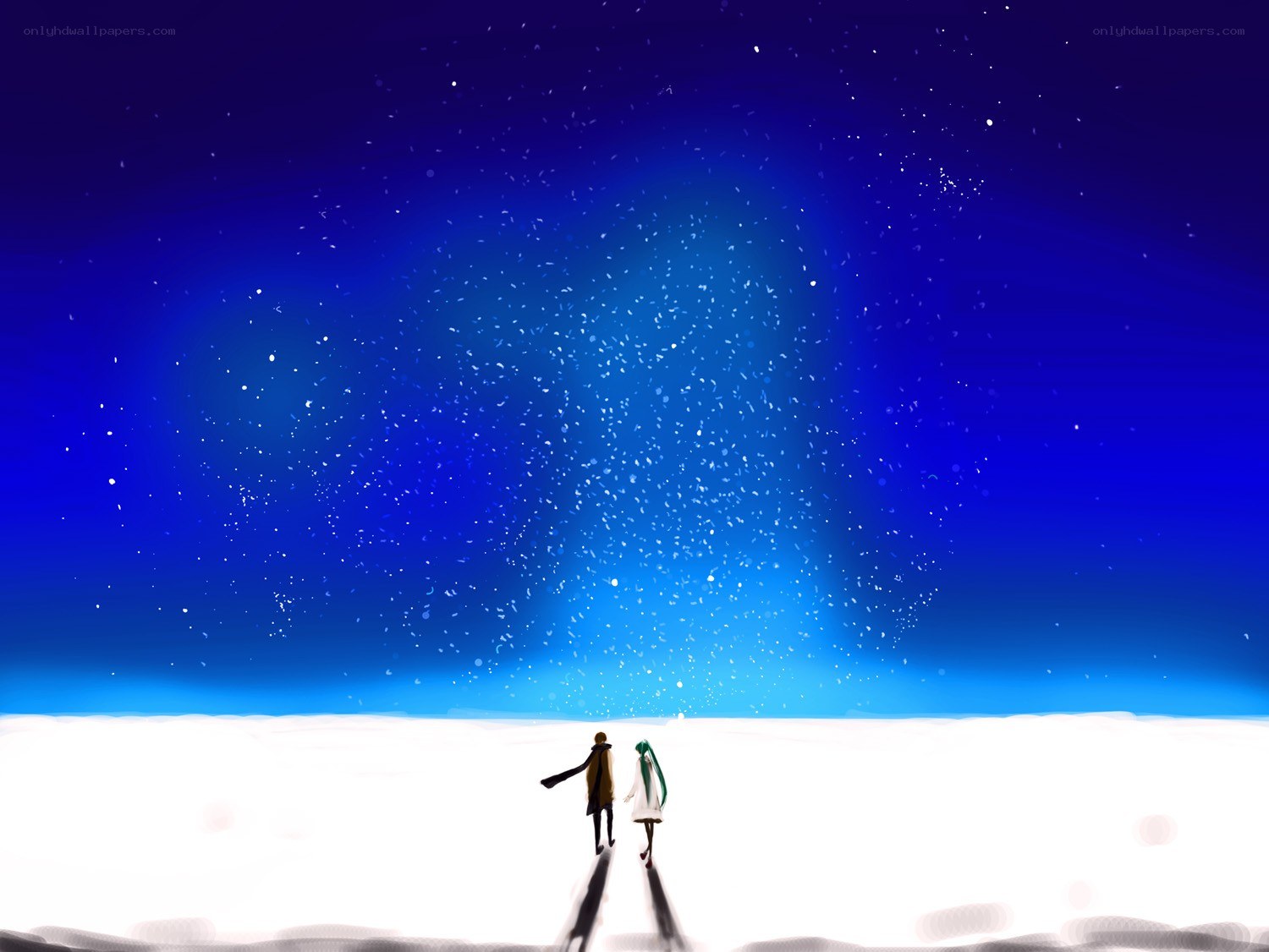 Two figures in a snowy landscape