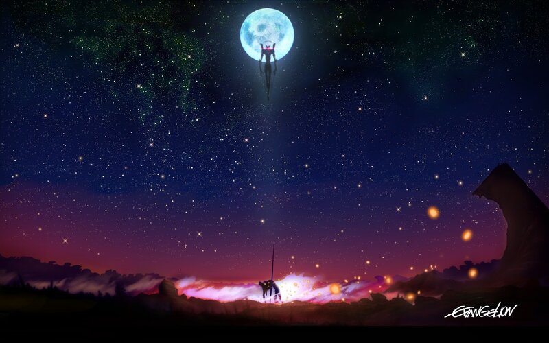 Two Figures in a Starry Sky