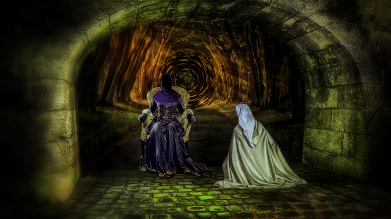 Two Figures in a Tunnel — Green