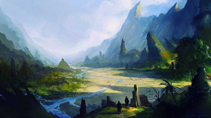 Two Figures in a Valley
