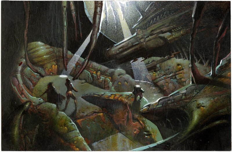 Two Figures in Alien Cave
