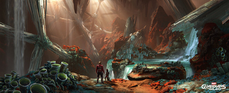 Two Figures in Alien Landscape