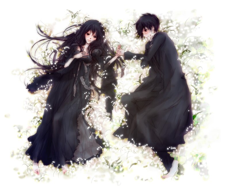 Two Figures in Black Dresses — Ethereal