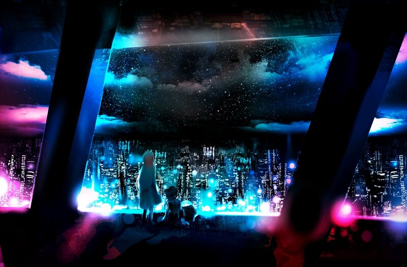 Two Figures in Cityscape