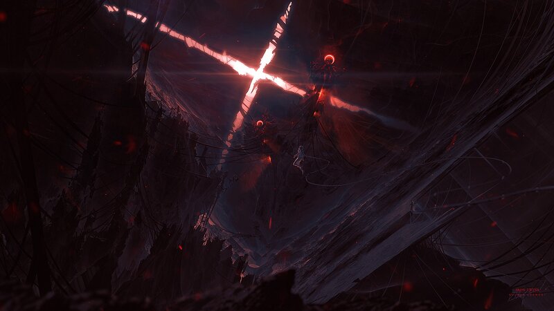 Two Figures in Dark Canyon