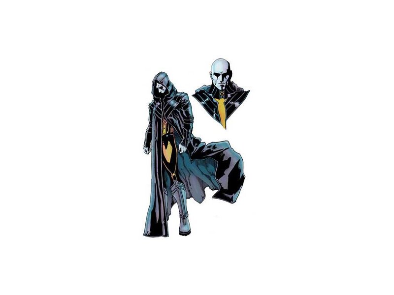 Two Figures in Dark Cloaks — Black
