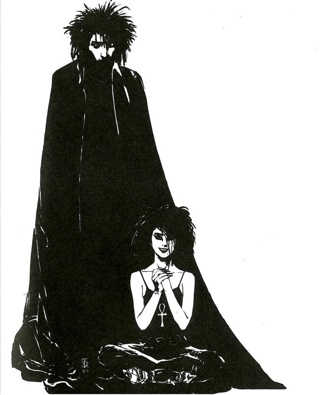 Two figures in dark cloaks
