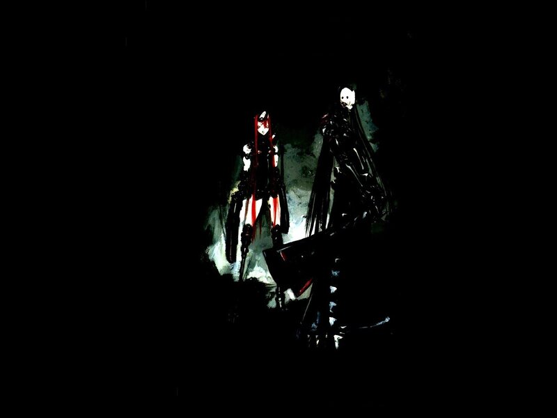 Two Figures in Dark Setting
