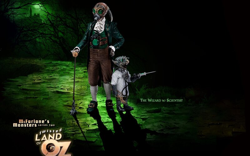 Two Figures in Gas Masks — Green