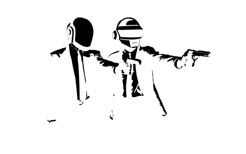 Two Figures in Helmets — Black, Dramatic, Illustration, Guns, Suits