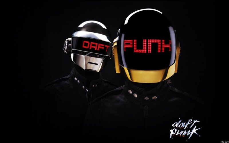 Two Figures in Helmets — Black, Dramatic, Night, Digital Art, Jackets