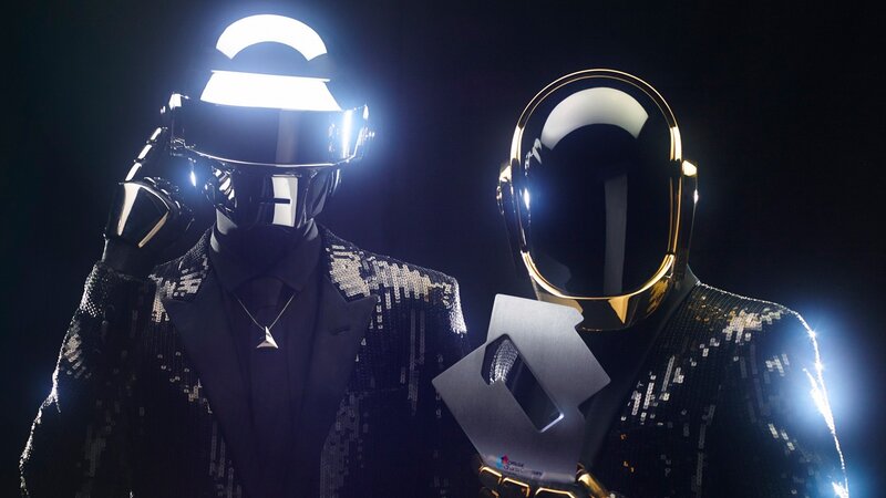 Two Figures in Helmets — Black, Dramatic, Night, Photograph, Suits, Award, Gold