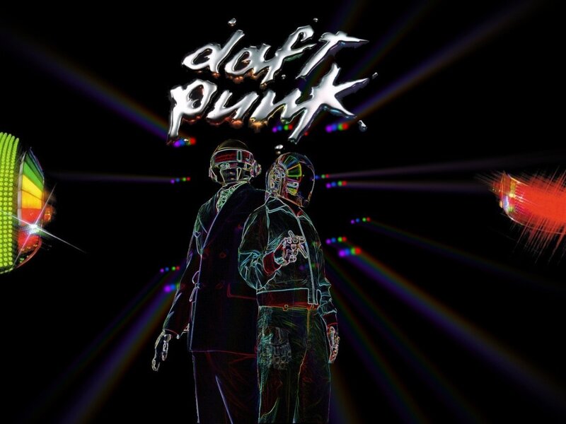 Two Figures in Helmets — Black, Futuristic, Night, Digital Art, Laser Lights