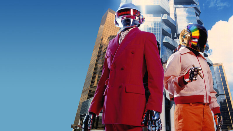 Two Figures in Helmets — Red, Dramatic