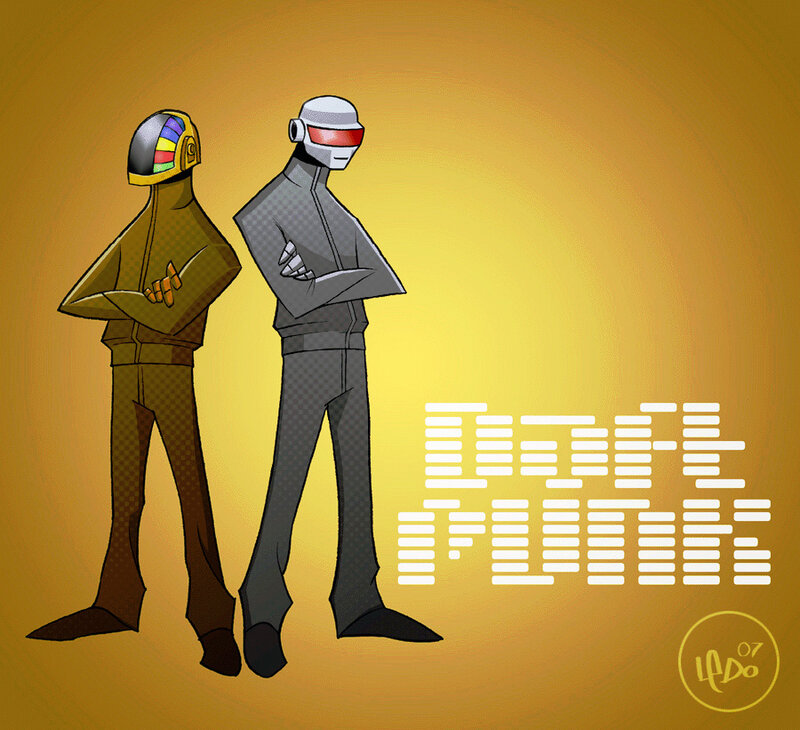Two Figures in Helmets — Yellow