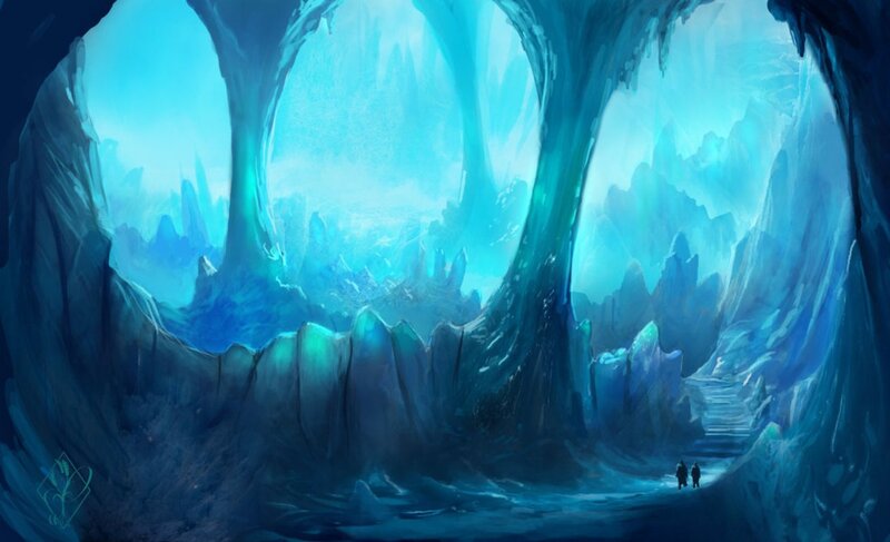 Two Figures in Ice Cave