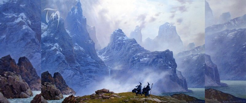 Two Figures in Mountains