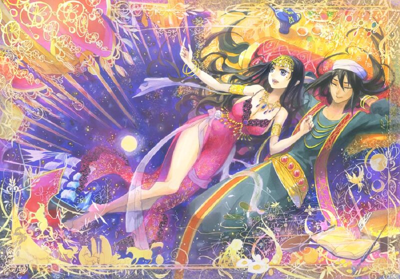 Two Figures in Ornate Clothing