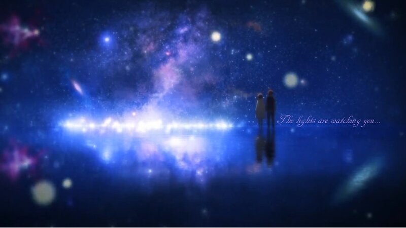 Two Figures in Space — Blue