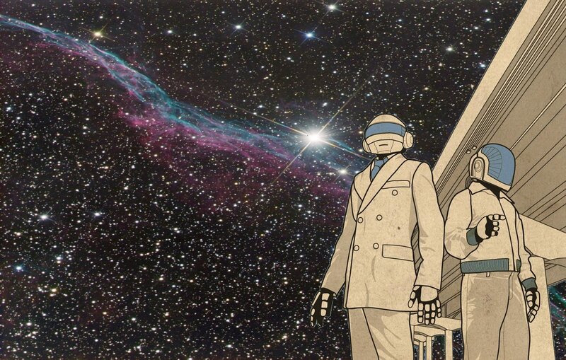 Two Figures in Space Suits