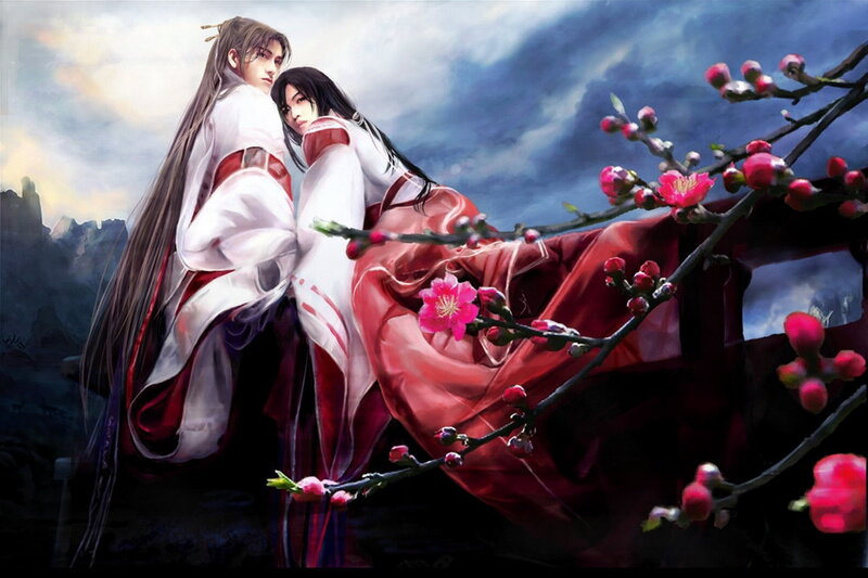 Two Figures in Traditional Robes