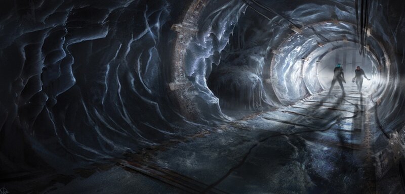 Two Figures in Tunnel