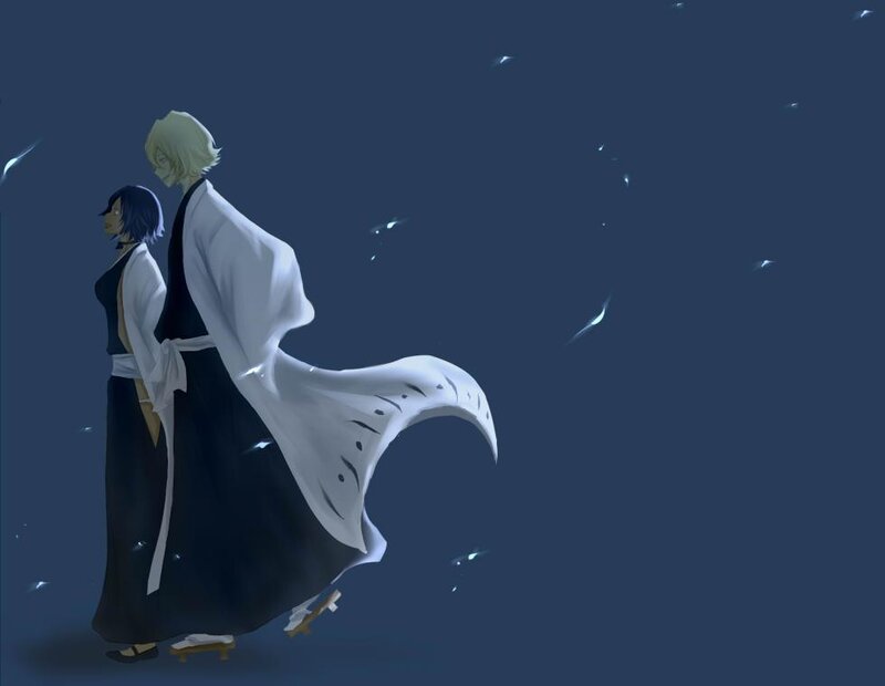 Two Figures in White Robes — Blue