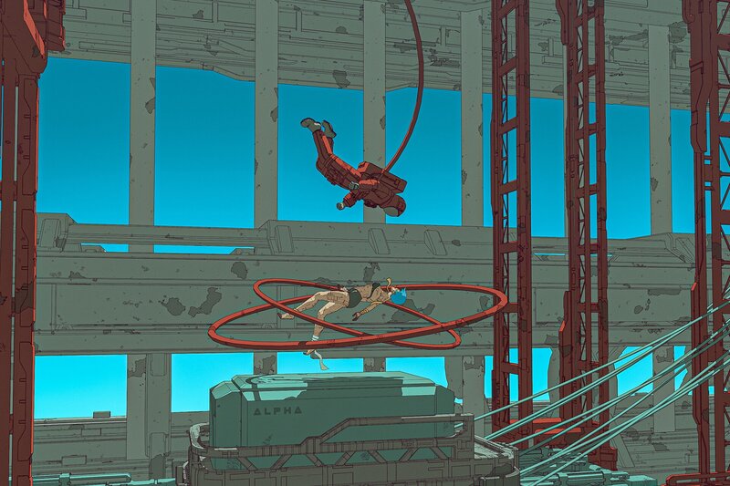 Two Figures in Zero-gravity