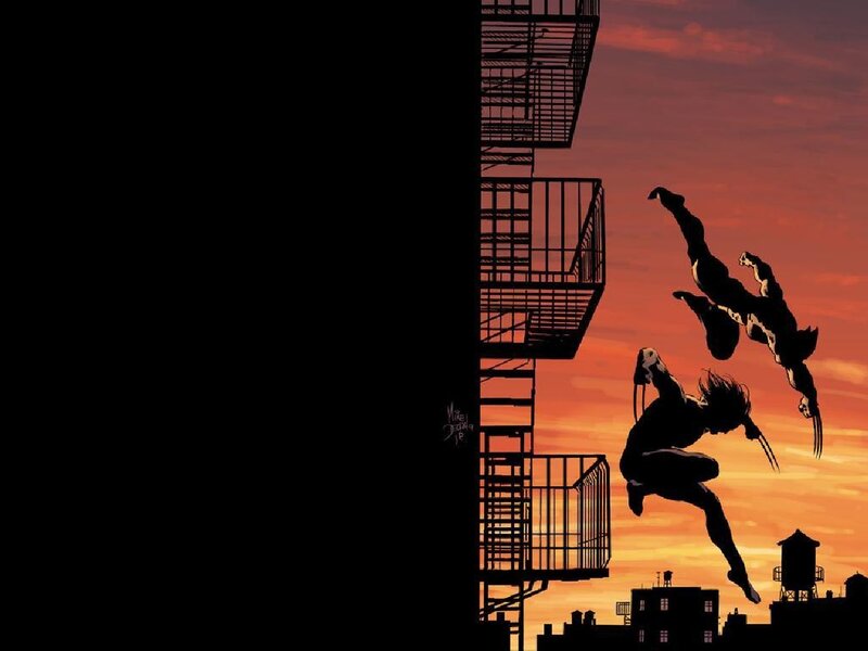 Two Figures Jumping